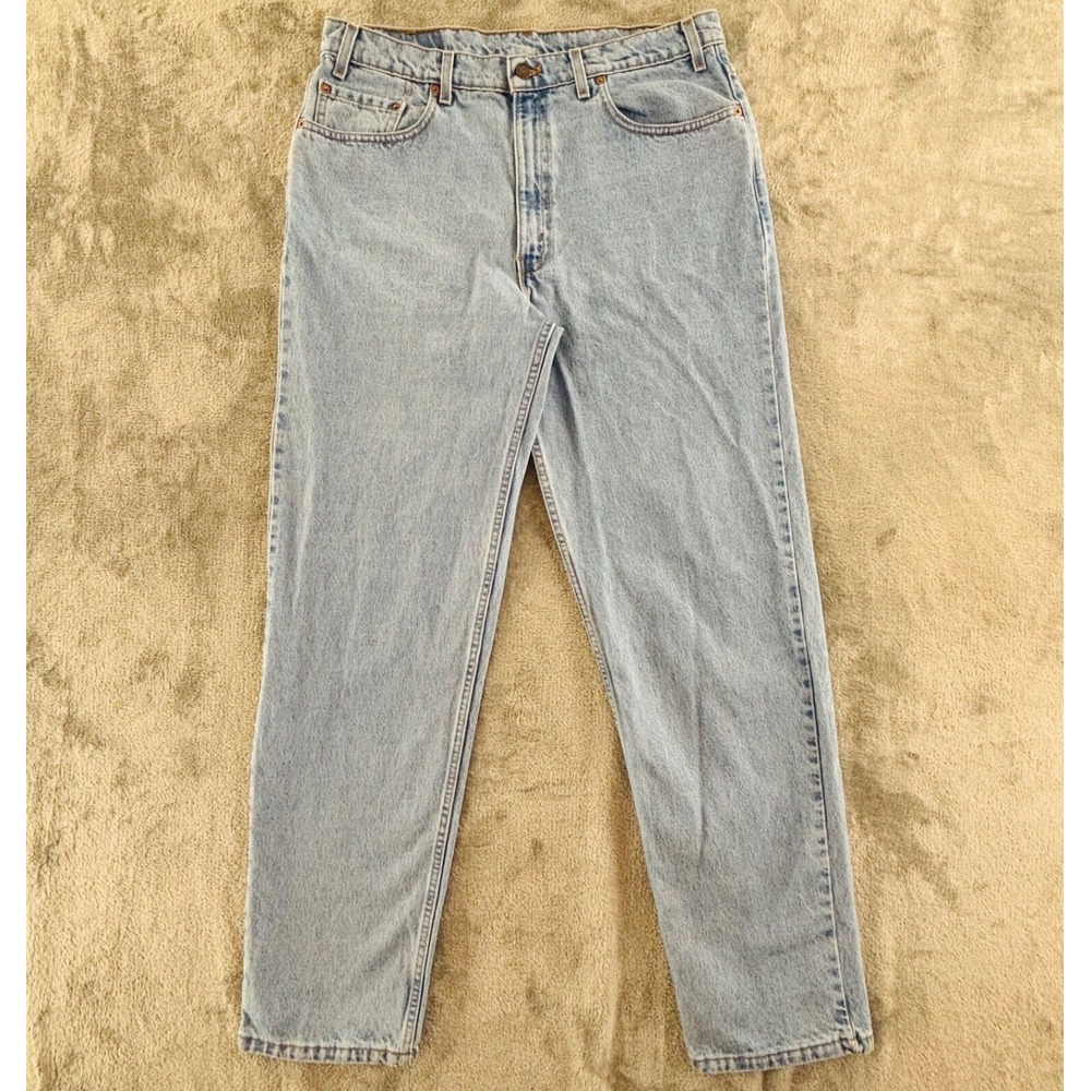 Vintage 90s Levis 550 Relaxed Fit Straight Leg Red Tab 38x34 Light Wash Y2K USA
